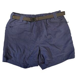 RailRiders Mens Blue Nylon-Polyester Hiking Shorts With Belt sz Med zip pockets